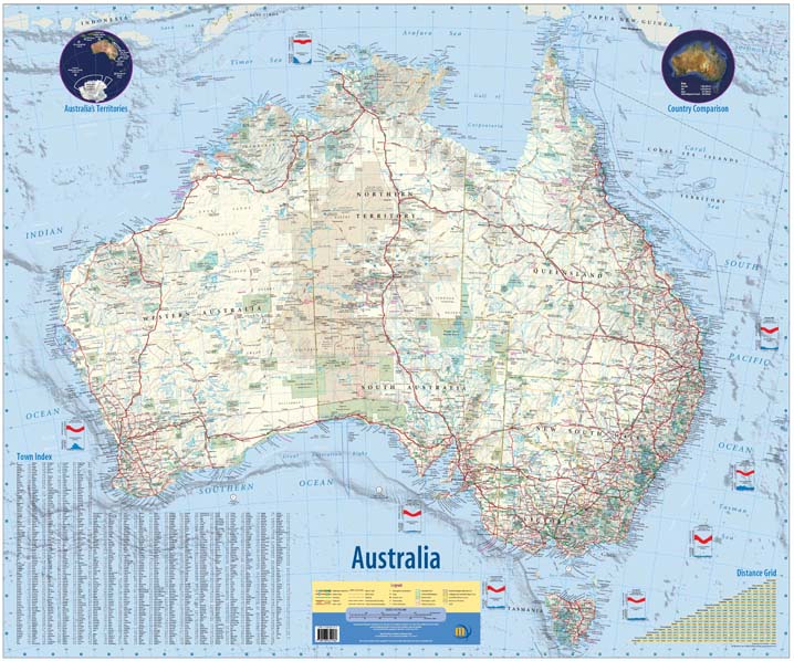 Podrobná mapa Austrálie
